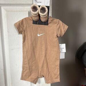 Nike Tan Kids One Piece Set with Booties